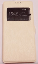Кожен калъф тефтер стойка и клипс текстура дизайн FLEXI Book Style S-VIEW за Sony Xperia Z5 Compact бял